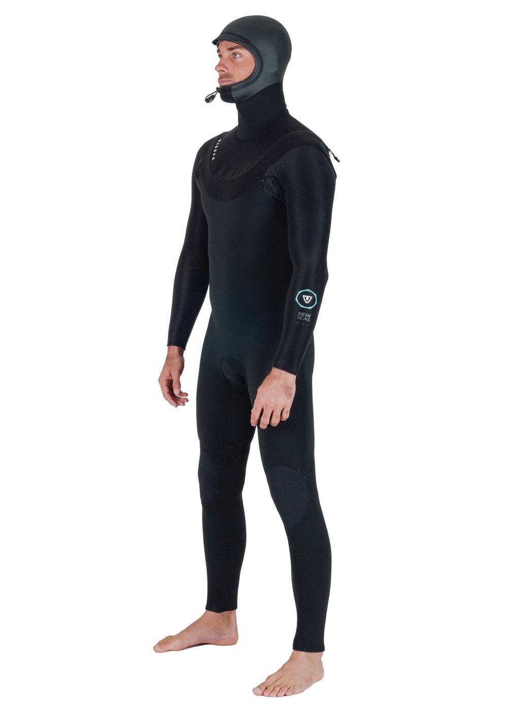 Vissla New Seas 4-3 Hooded U - Zip in Black, view 5