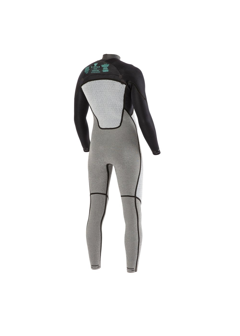 Vissla North Seas 4-3 Full Chest Zip in Black, view 6