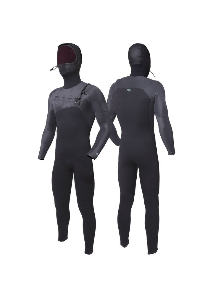 Vissla High Seas II 4-3 Full Hooded Chest Zip in Charcoal