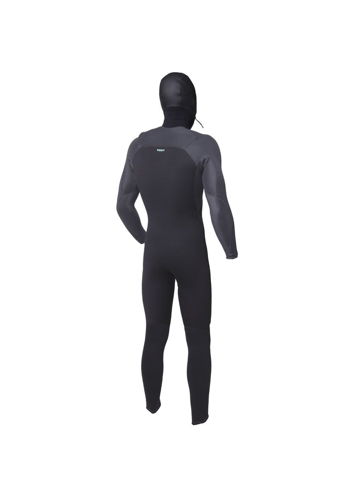Vissla High Seas II 4-3 Full Hooded Chest Zip in Charcoal, view 4