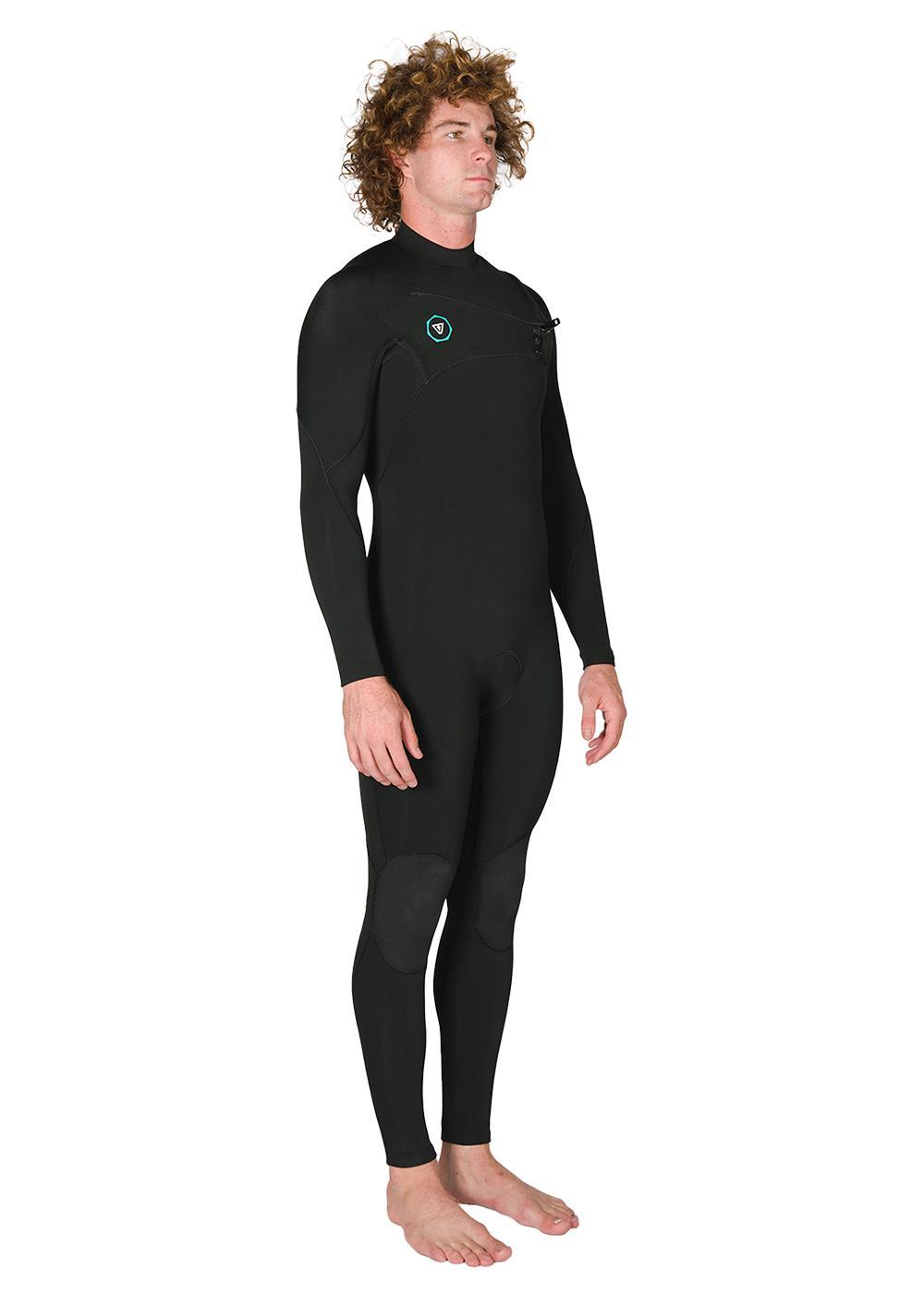 Vissla 7 Seas 4-3 Full Chest Zip in Black, view 2