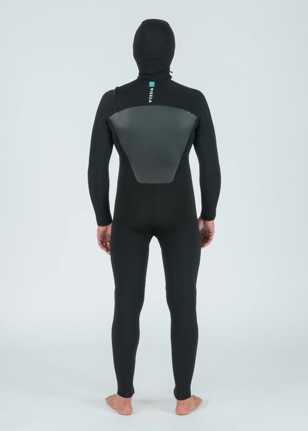 Vissla 7 Seas 4/3 Hooded Chest Zip Wetsuit in Black, view 2