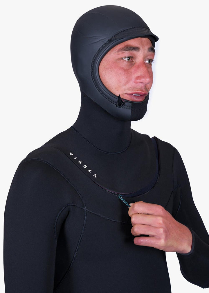 Vissla New Seas 5-4 Hooded V - Zip in Black, view 5
