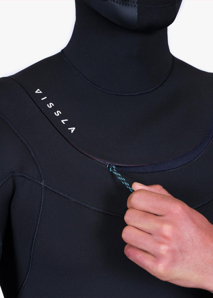 Vissla New Seas 5-4 Hooded V - Zip in Black, view 4