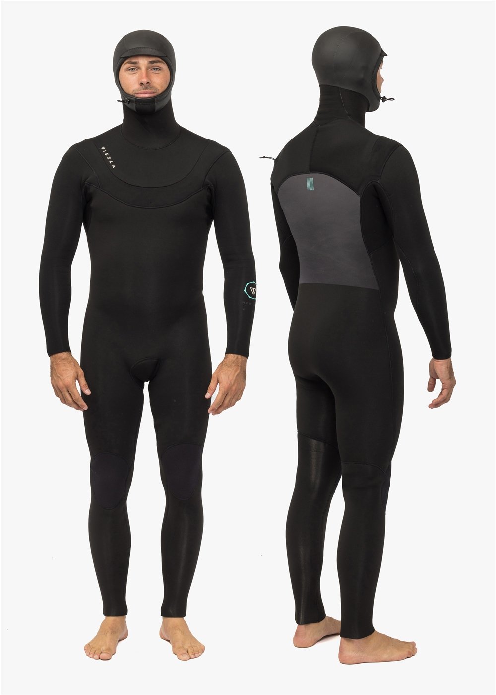 Vissla New Seas 5-4 Hooded V - Zip in Black, view 12