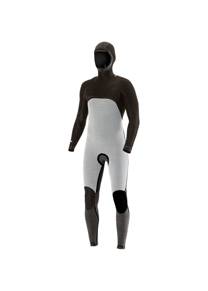 Vissla Seven Seas 5-4 Hood Chest Zip in Black, view 5