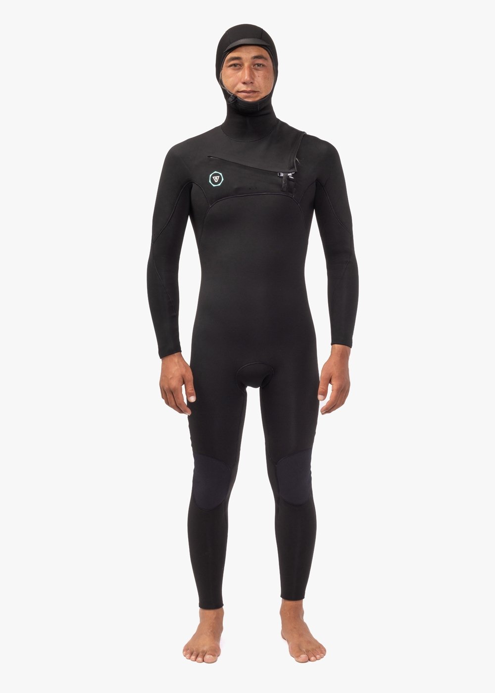 Vissla 7 Seas 5-4-3 Full Hooded Chest Zip in Black, view 2