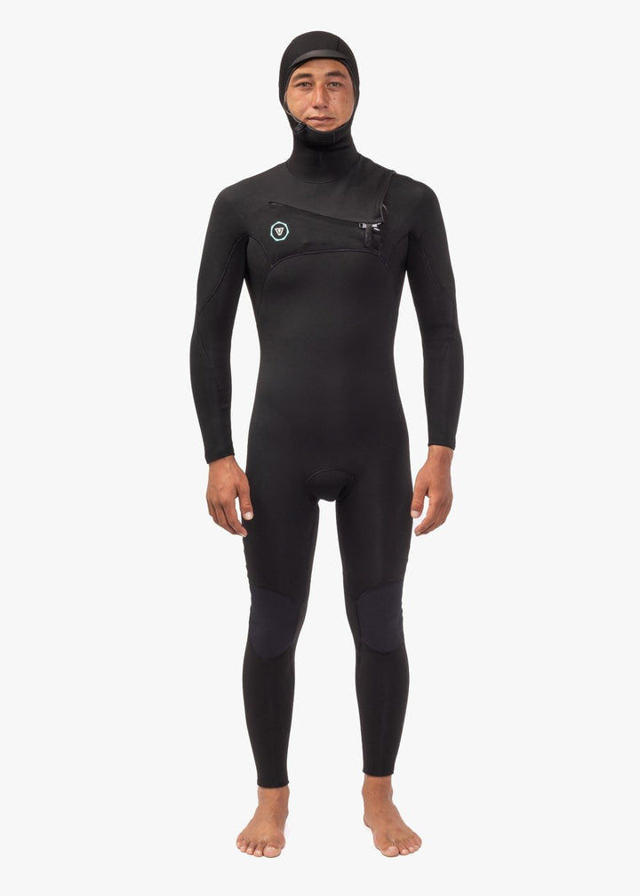 Vissla 7 Seas 5-4-3 Full Hooded Chest Zip in Black, view 2