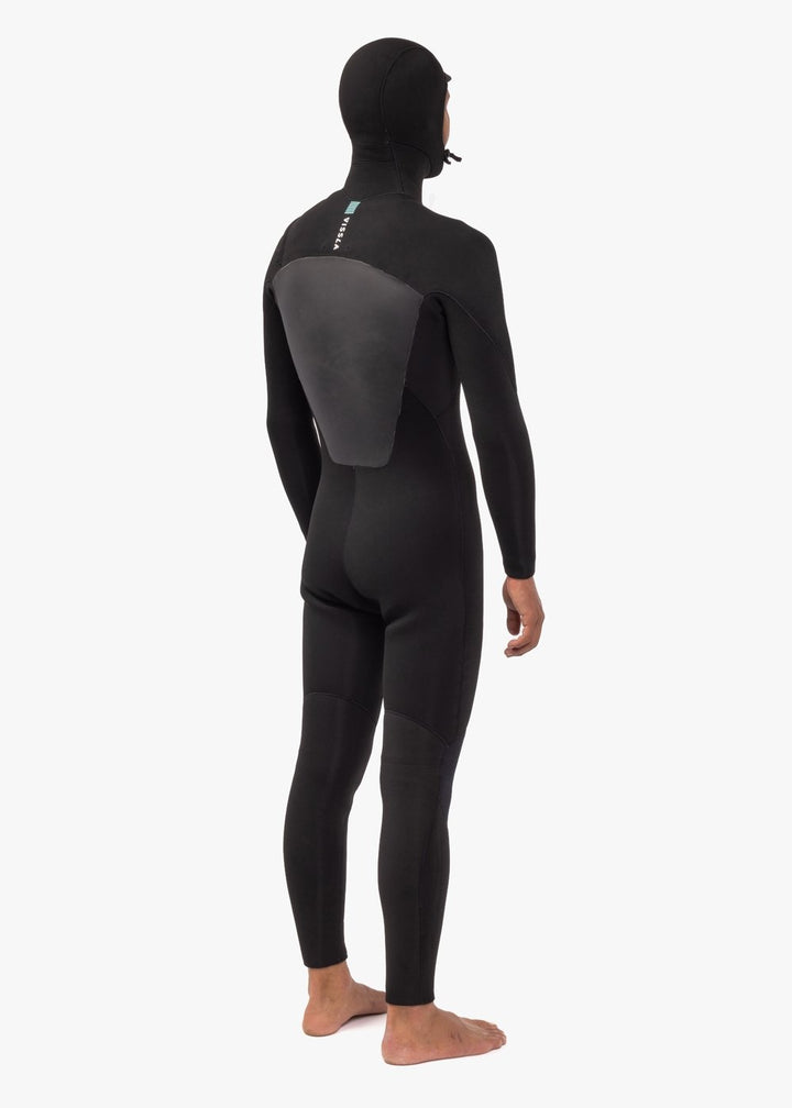 Vissla 7 Seas 5-4-3 Full Hooded Chest Zip in Black, view 3