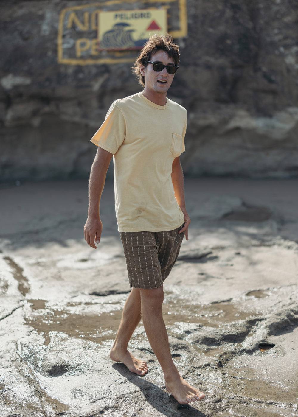 Vissla Solid Sets Cosmic Ss Tee in Dune, view 2